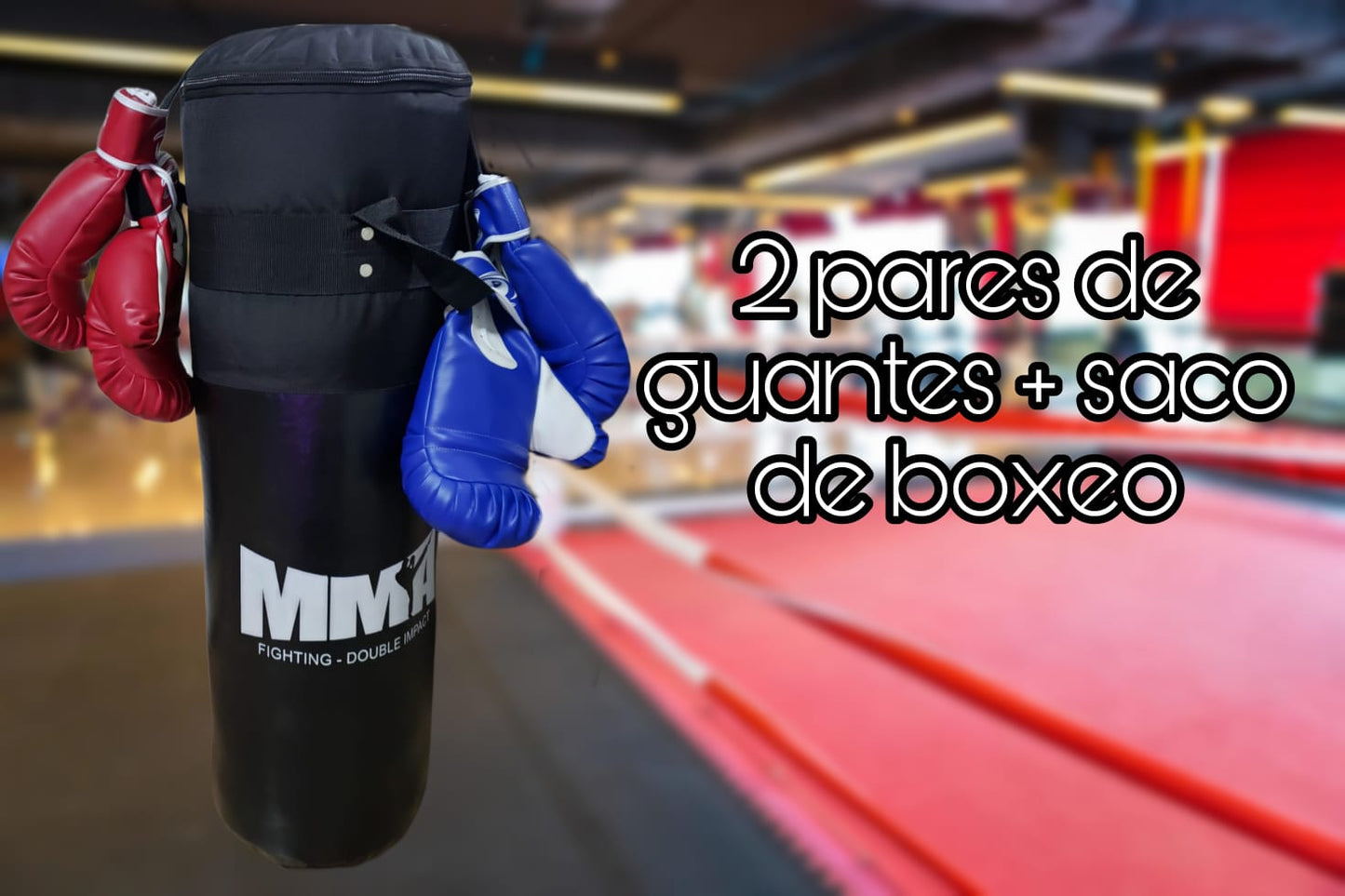 2 pares de guantes + saco de Boxeo