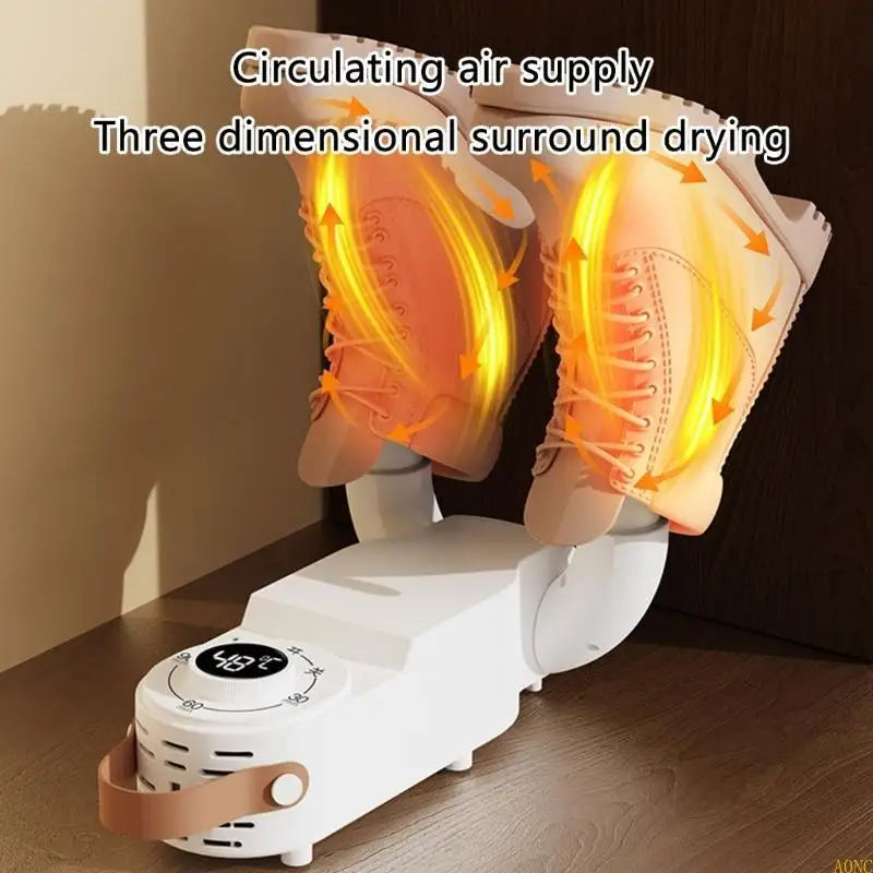 A0NC Intelligent Timer Shoe Dryer Boot Warmer Foldable Adjustable Dryer Quick Drying